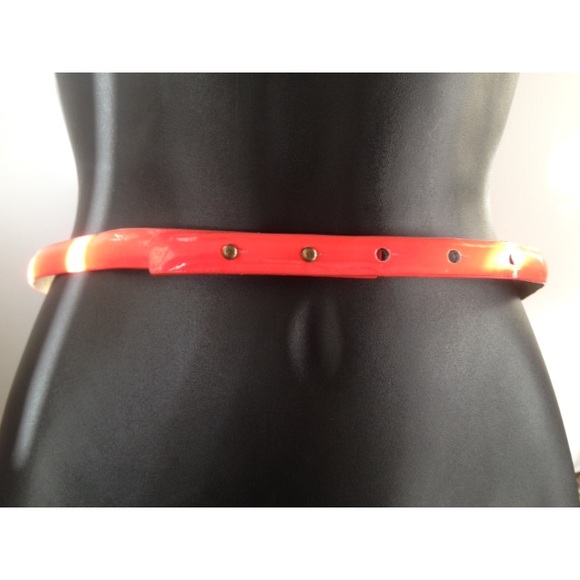 BCBGENERATION WAIST BELT BOW BUCKLE SKINNY NEON - Picture 3 of 6